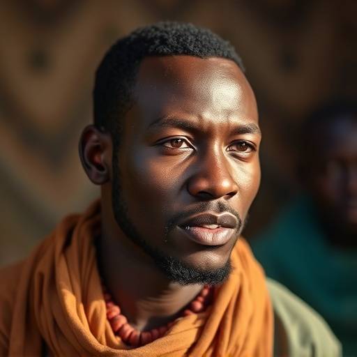 Omar Sy lors d'une mission humanitaire en Afrique.